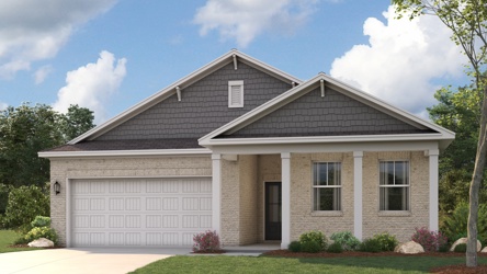 A house with a garage with American Gothic House in the background.