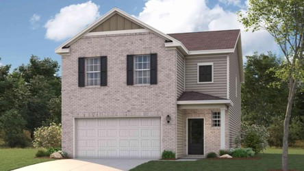 A house with a garage.