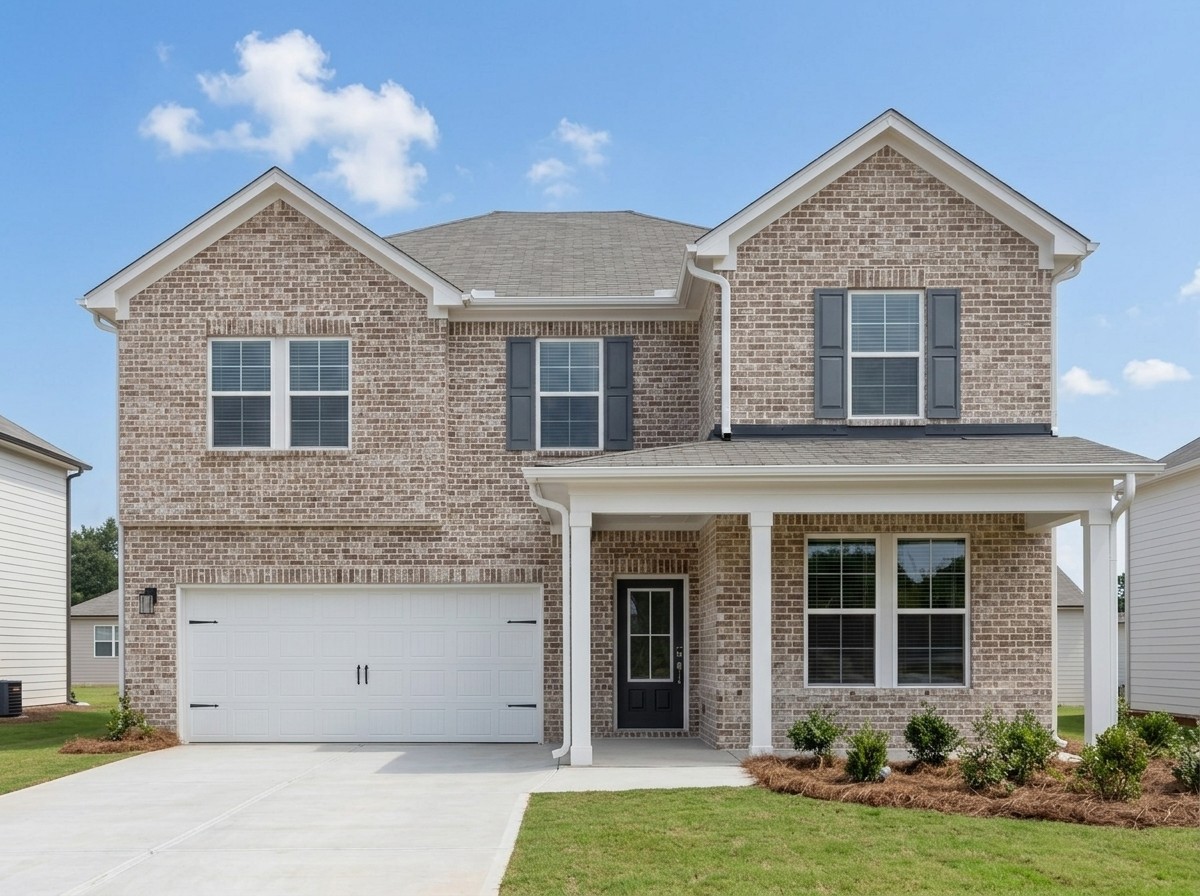 A house with a garage.