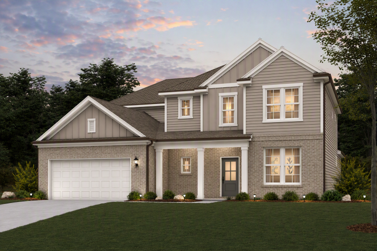 A house with a garage.
