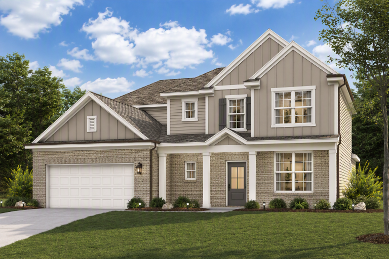 A house with a garage.