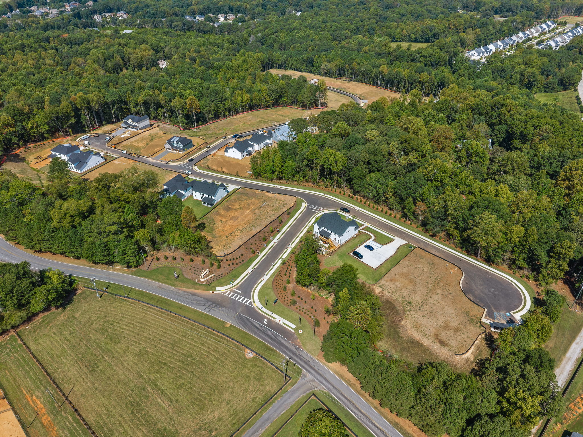 A high angle view of a road.