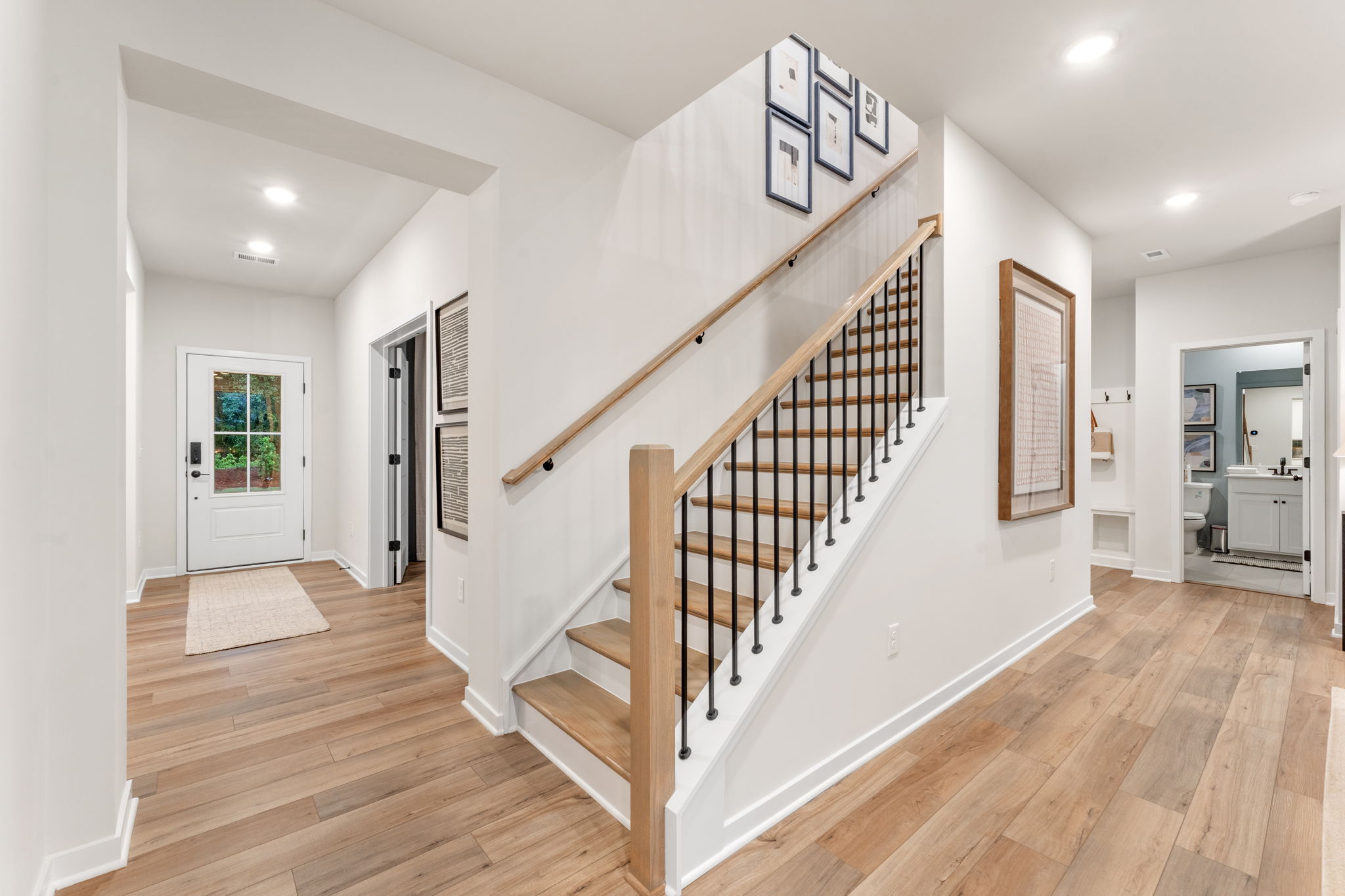 A staircase in a house.