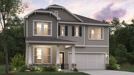 A house with a lawn and trees.