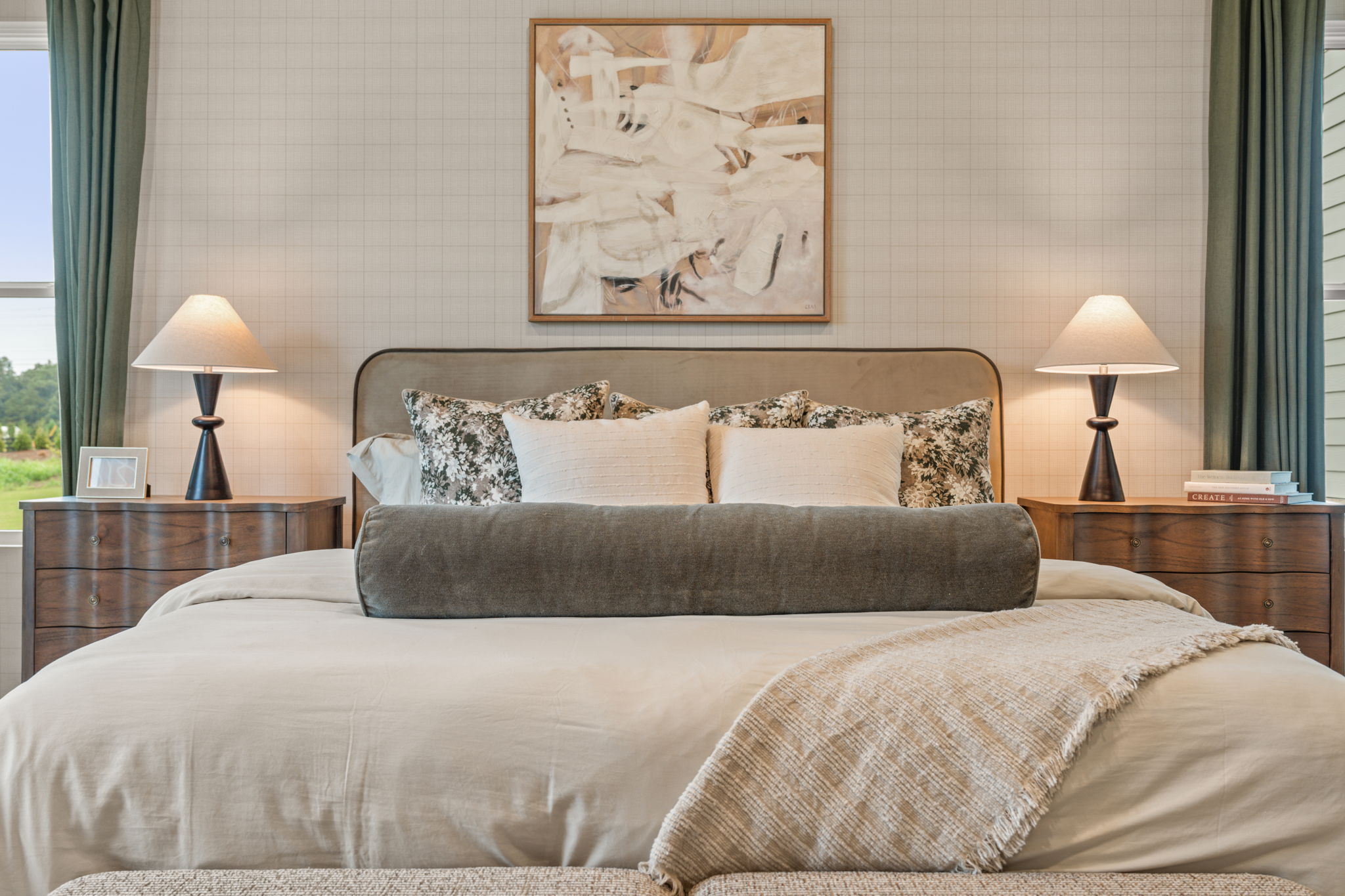 A bed with pillows.