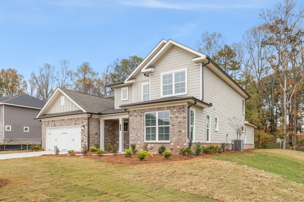 A house with a garage.