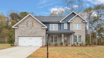 A house with a garage.