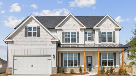 A house with a garage.