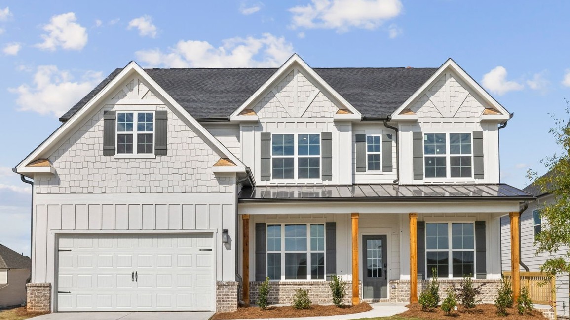 A house with a garage.