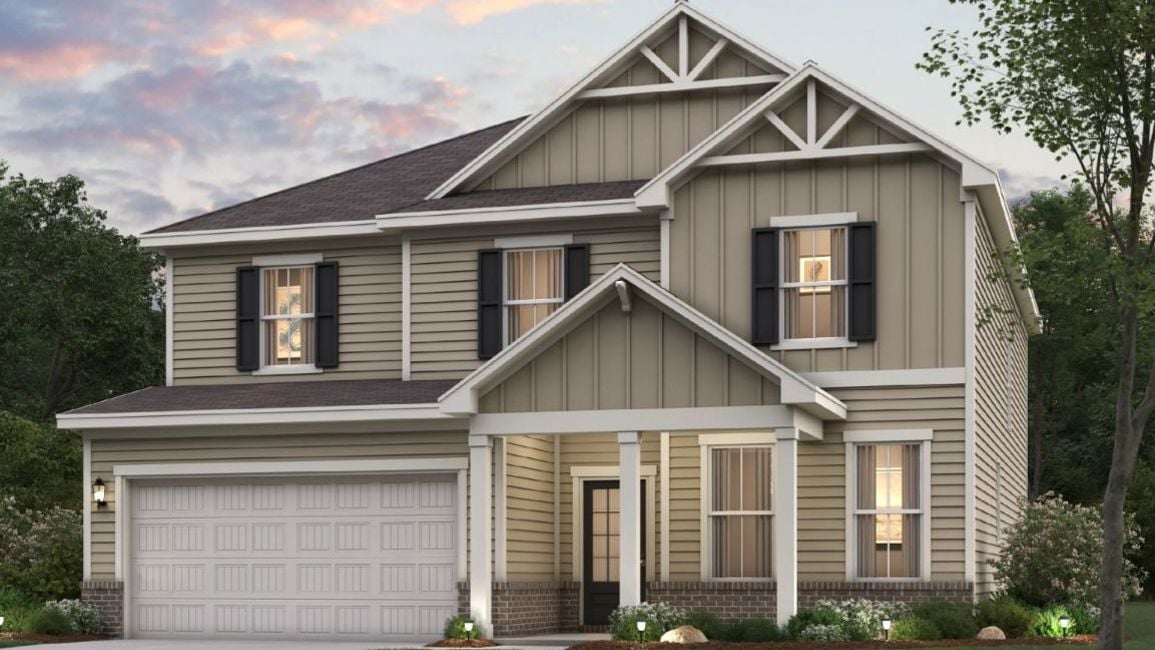 A house with a garage.