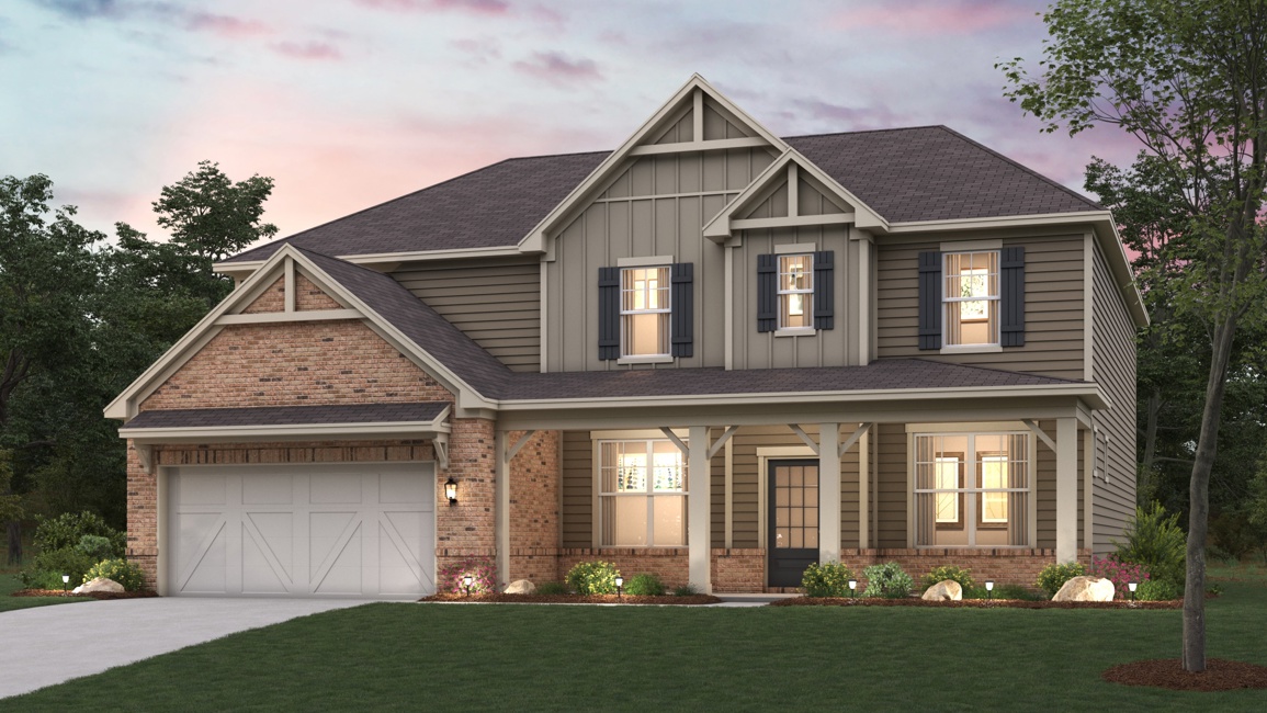 A house with a large front yard.