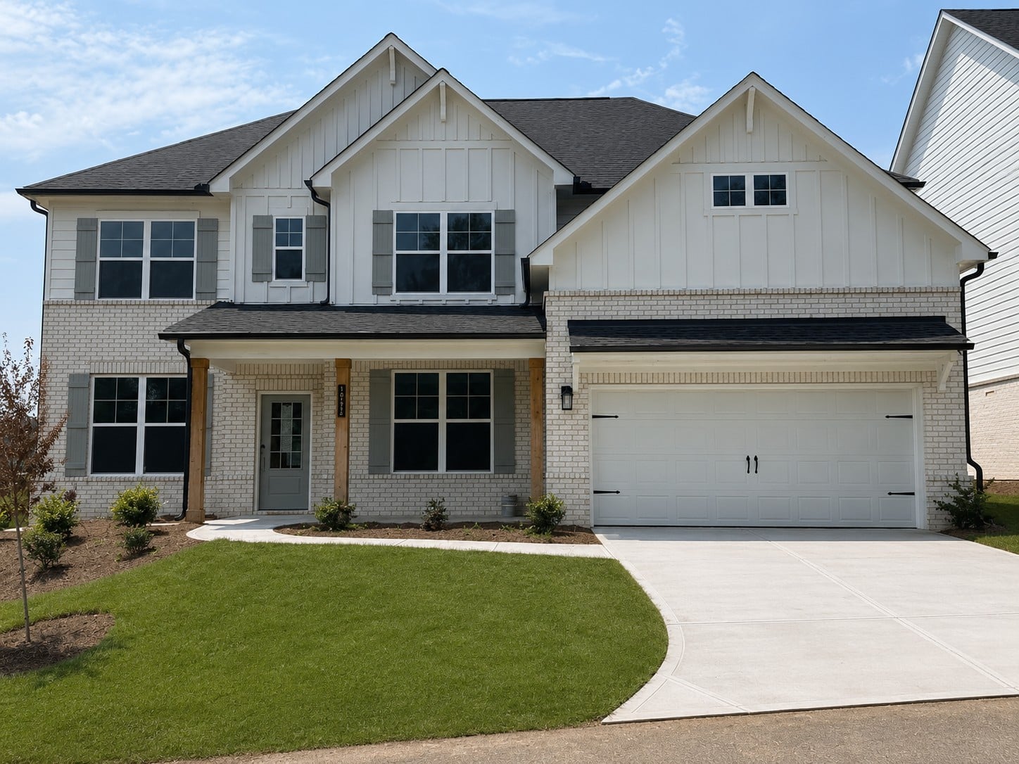A house with a garage.