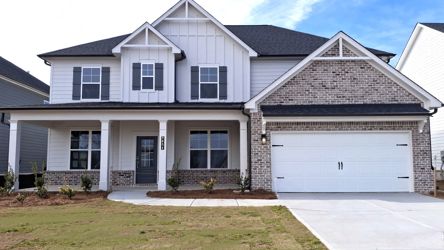 A house with a garage.