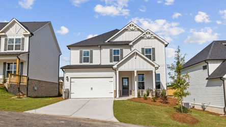 A house with a garage.