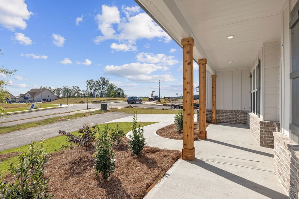 A building with a parking lot.