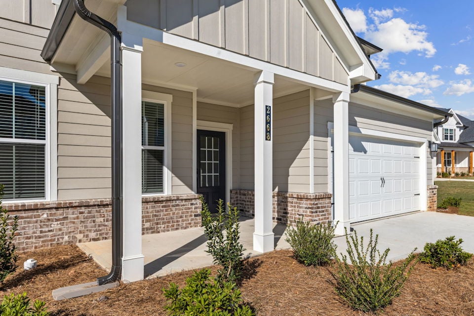 A house with a garage.