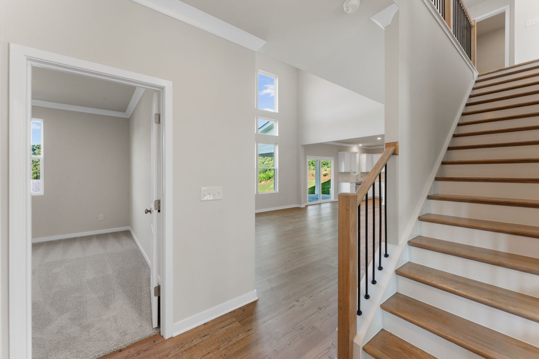 A staircase in a house.