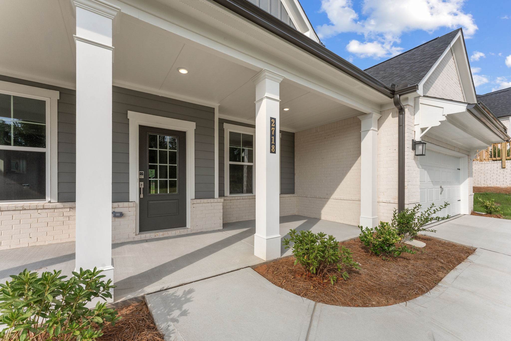 A house with a front yard.