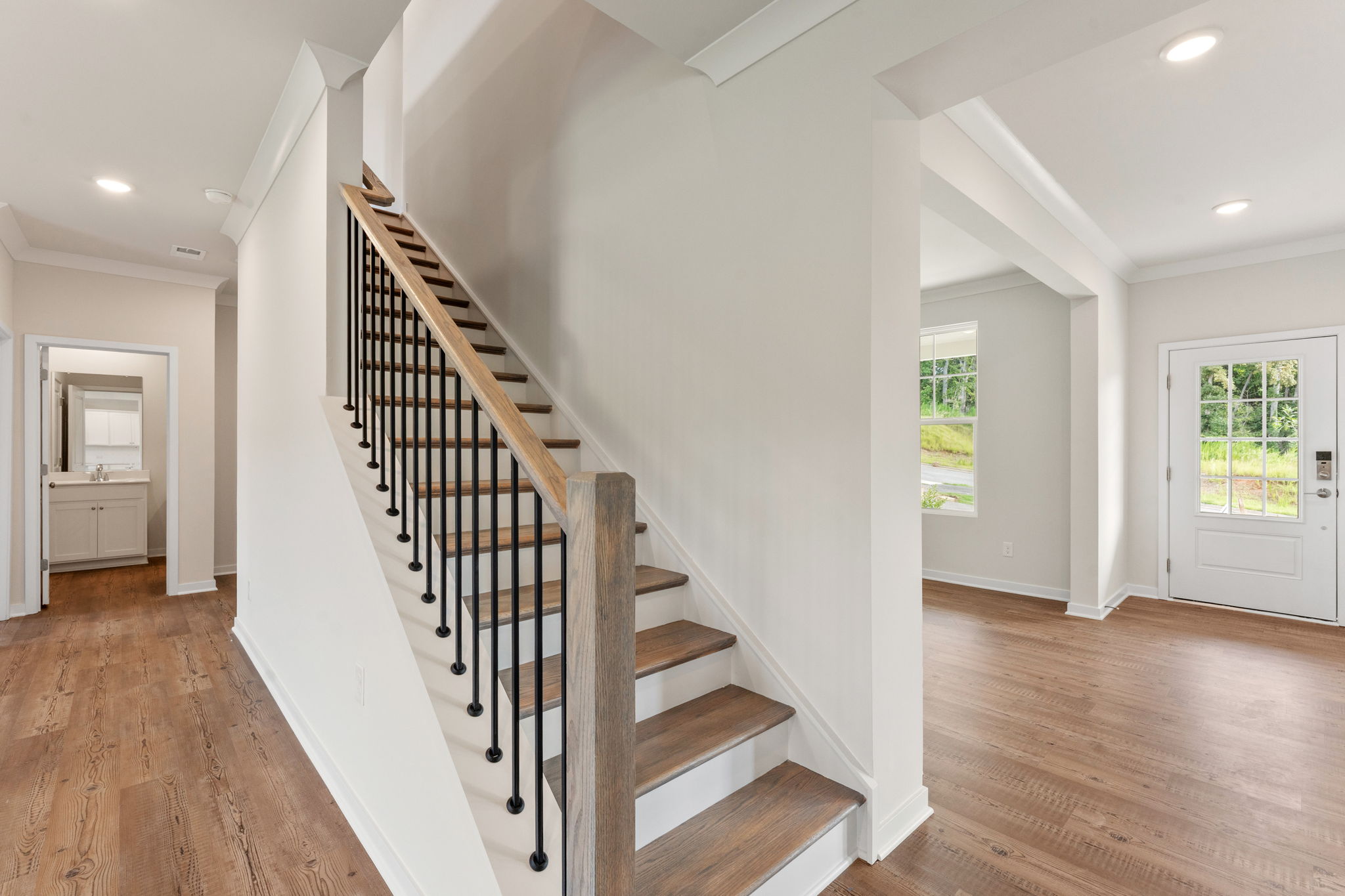 A staircase in a house.