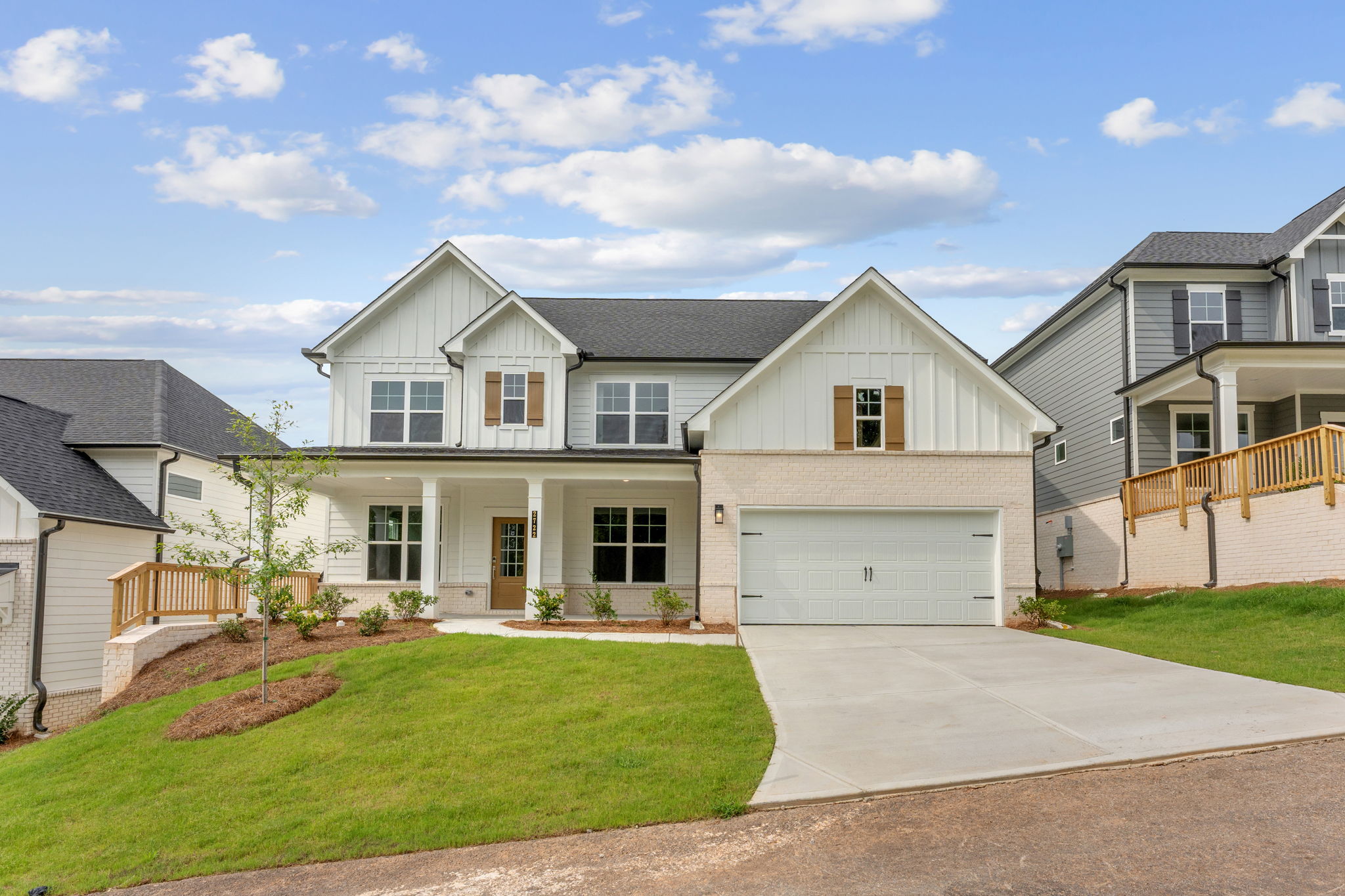 A house with a driveway.