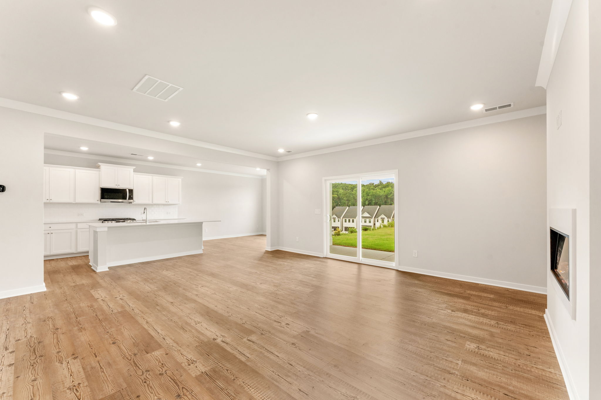 A large empty living room.