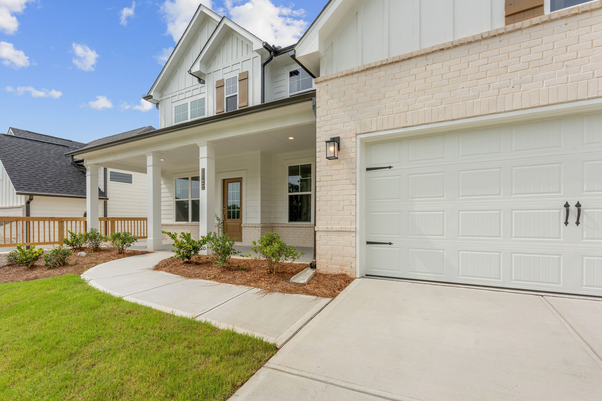A house with a garage.