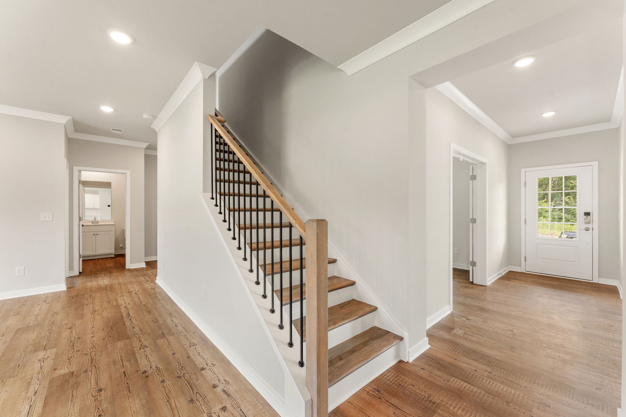 A staircase in a house.