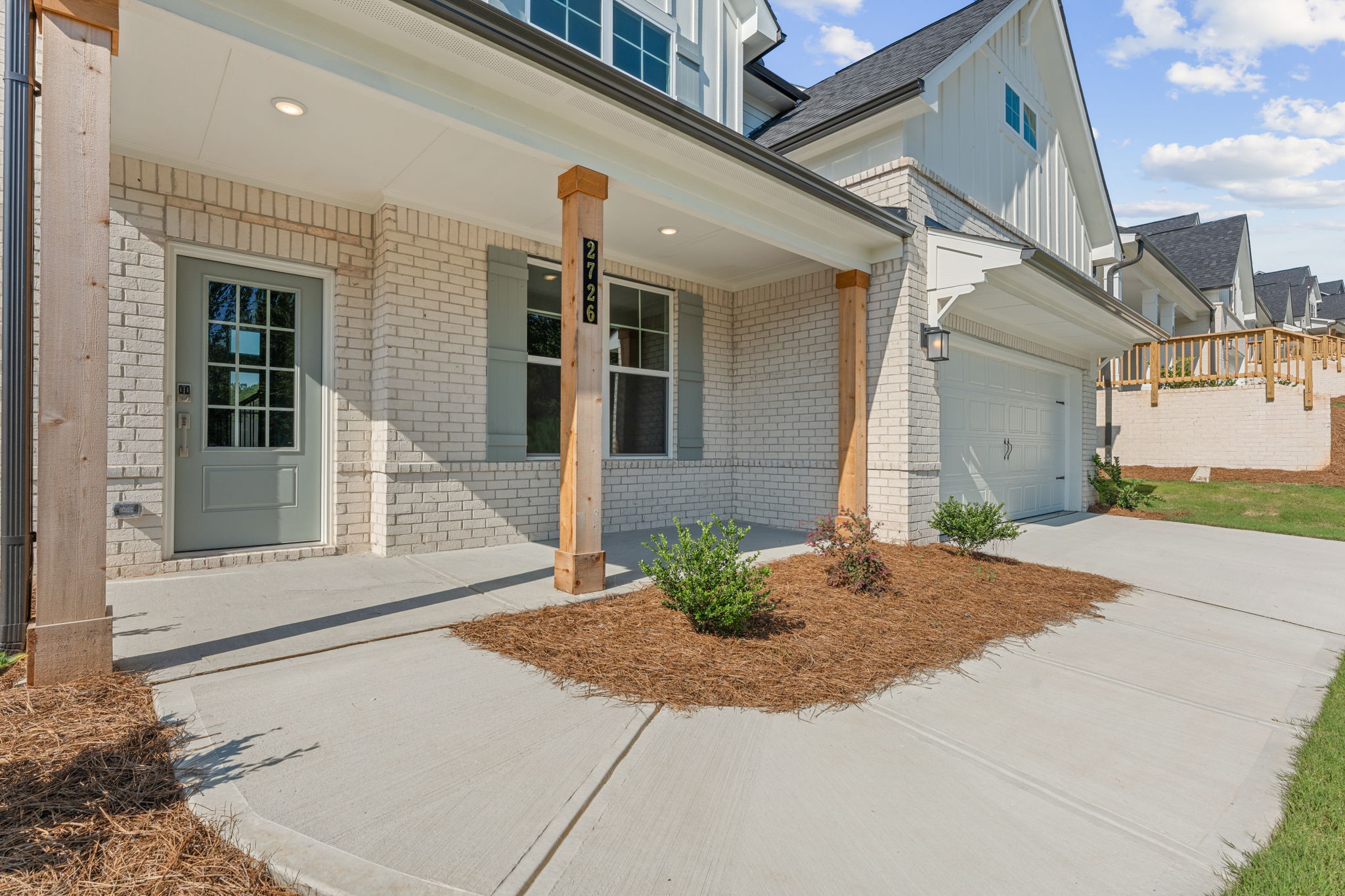 A house with a driveway.