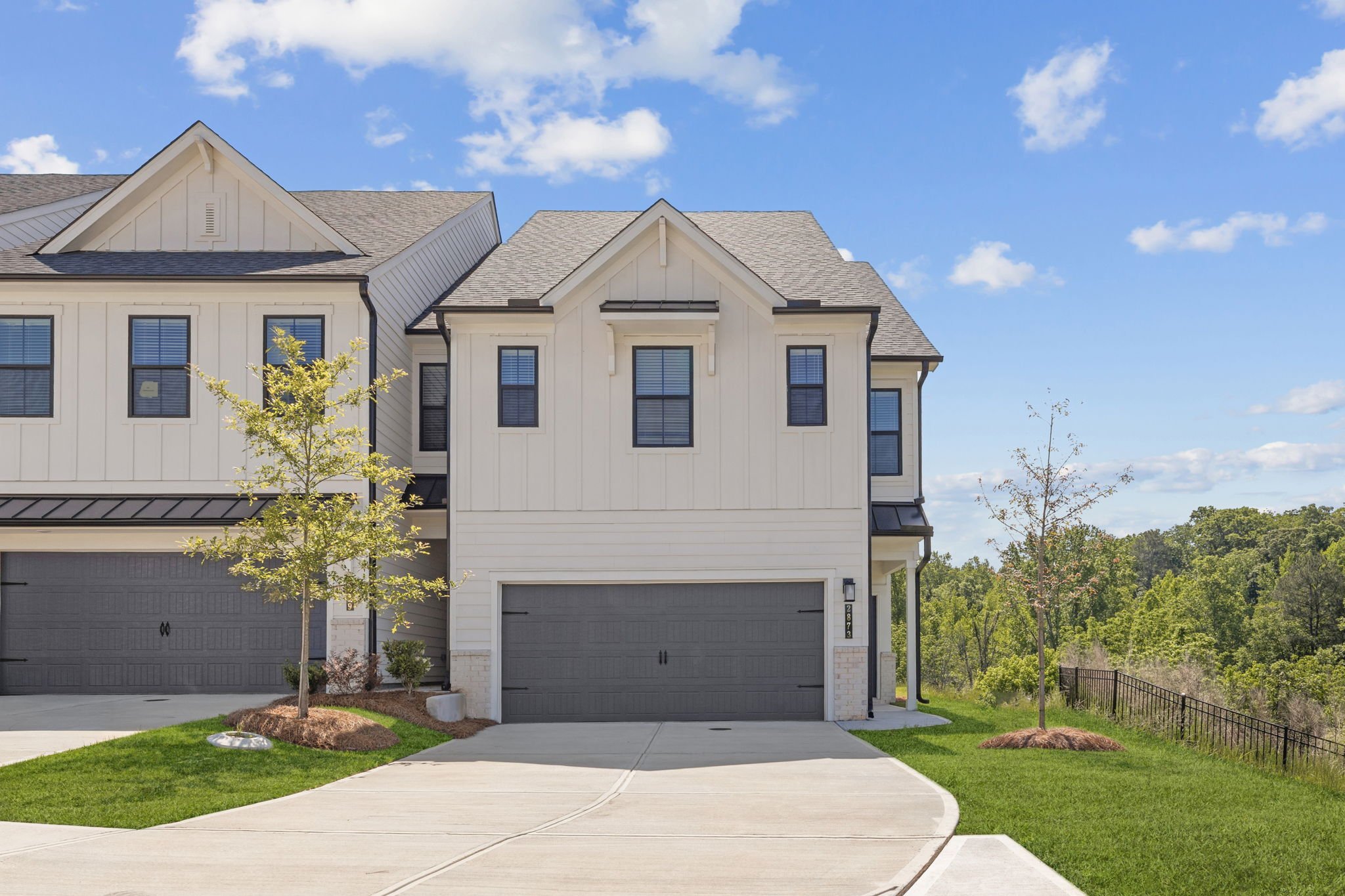 A house with a garage.