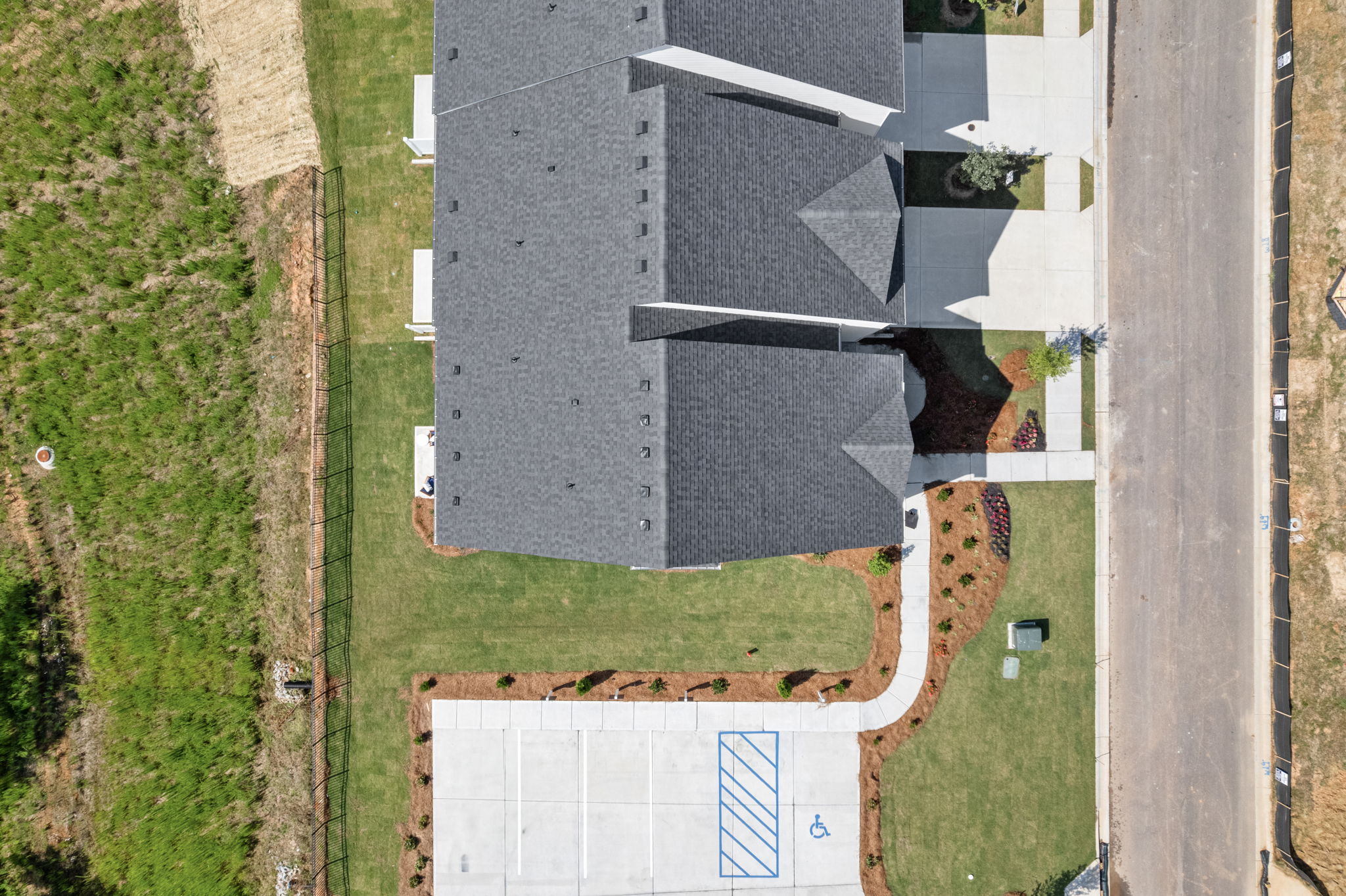 A bird's eye view of a park.