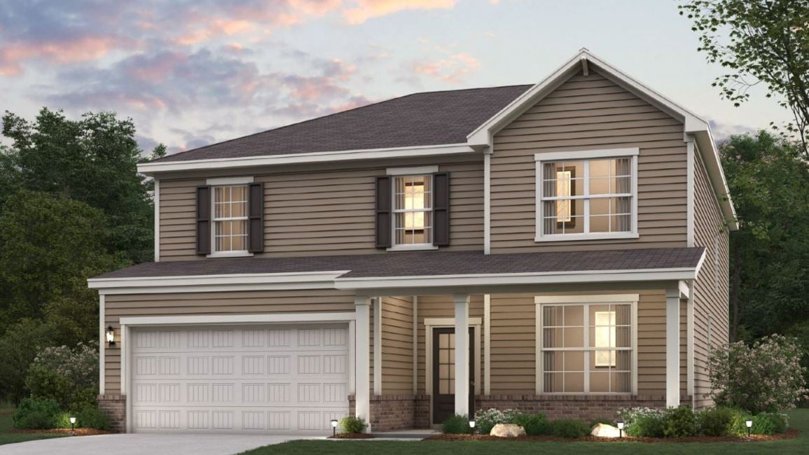 A house with a garage.