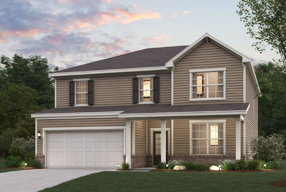 A house with a garage.