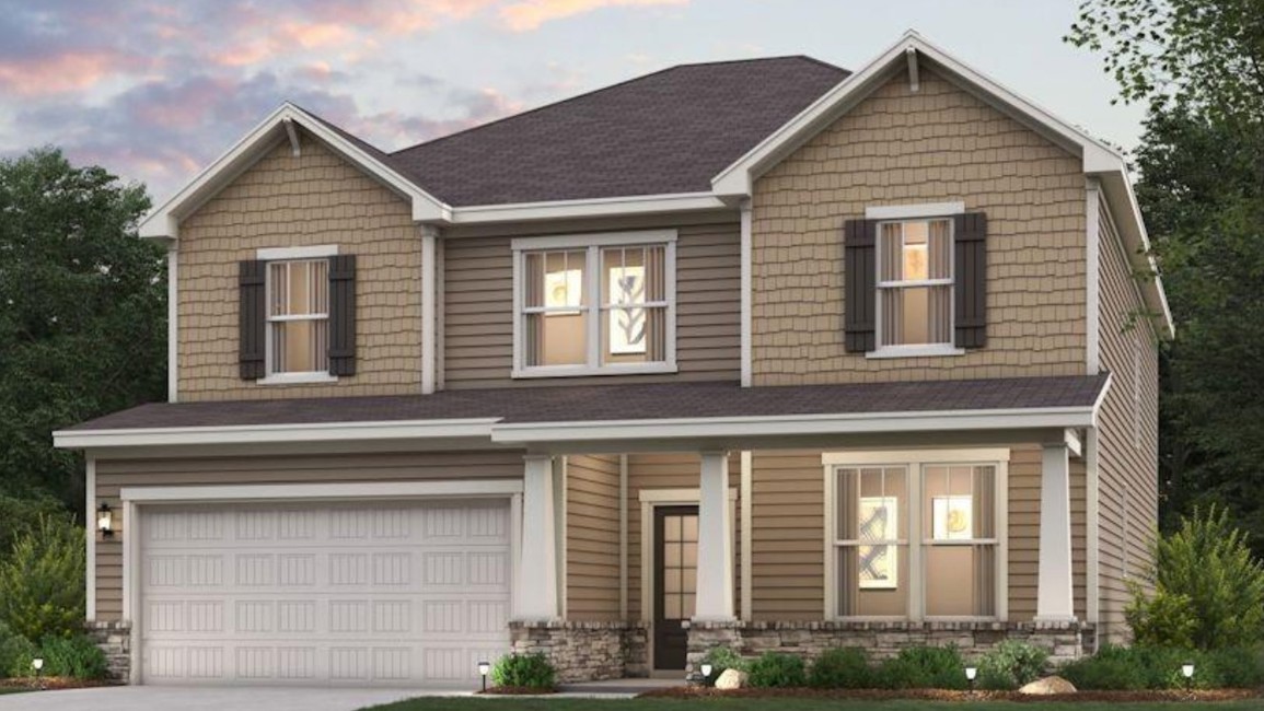 A house with a garage.