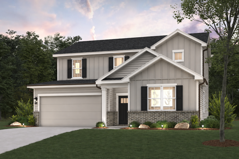 A house with a garage.
