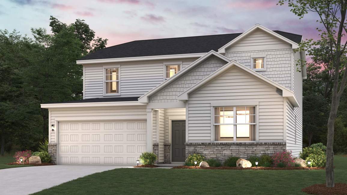 A house with a garage.