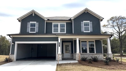 A house with a garage.
