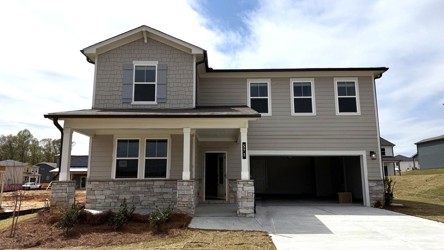 A house with a garage.
