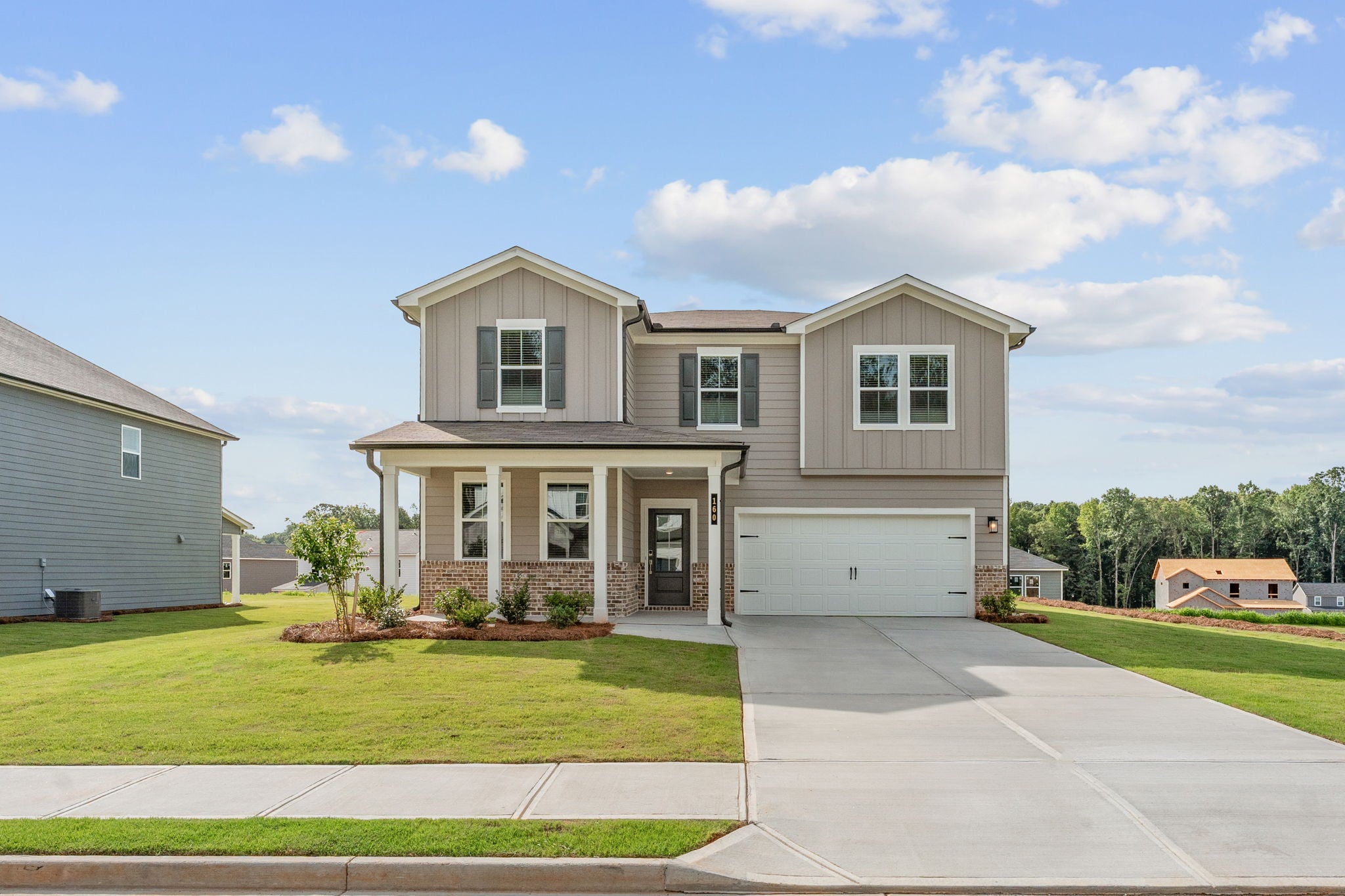 A house with a driveway.