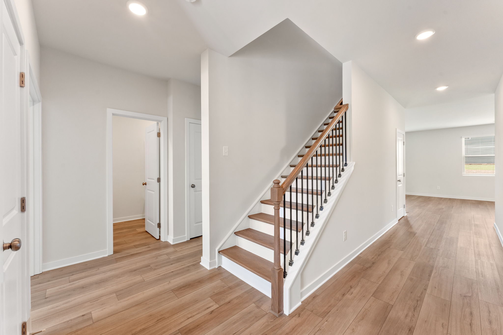 A staircase in a house.