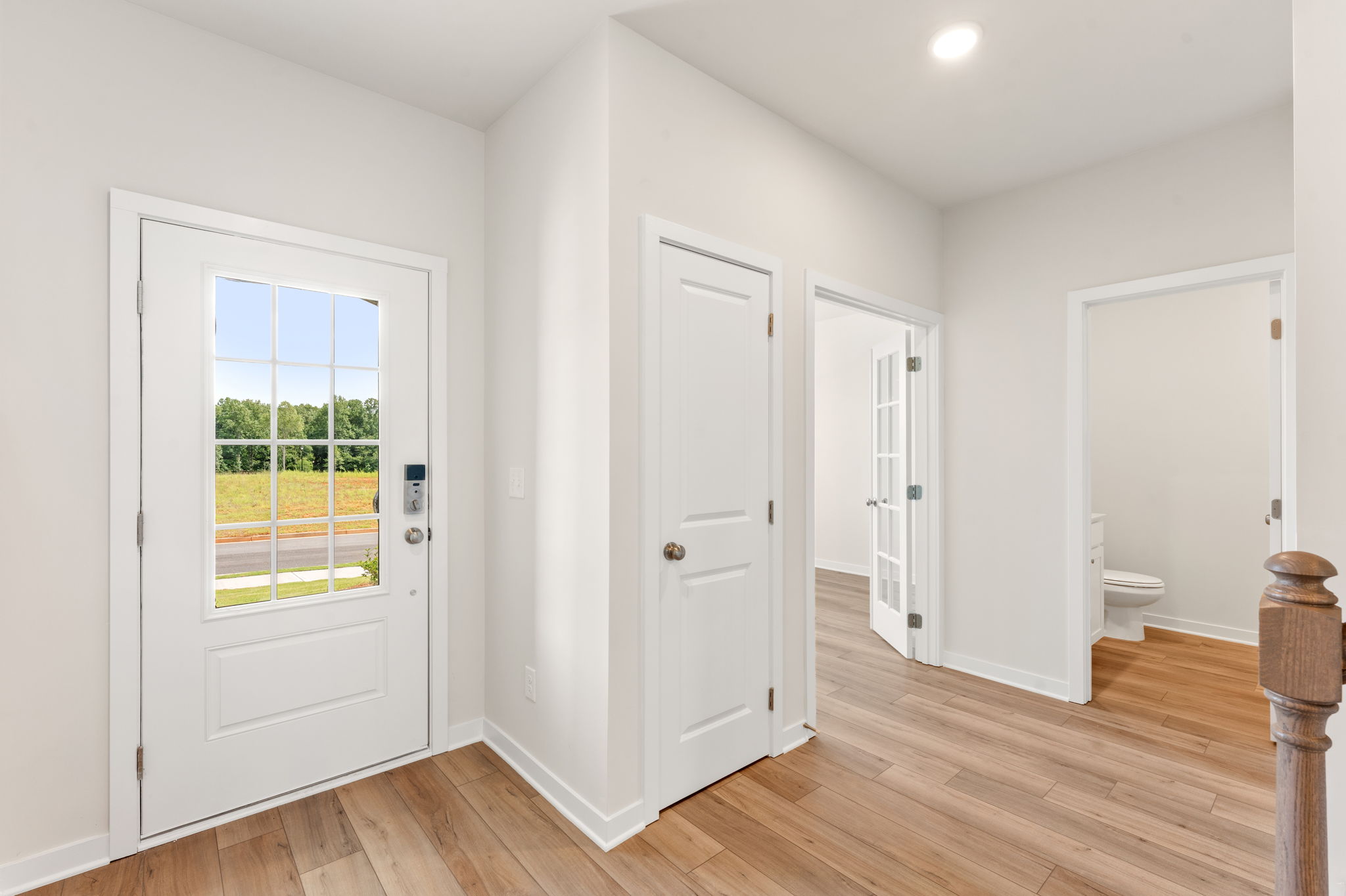 A room with white doors.