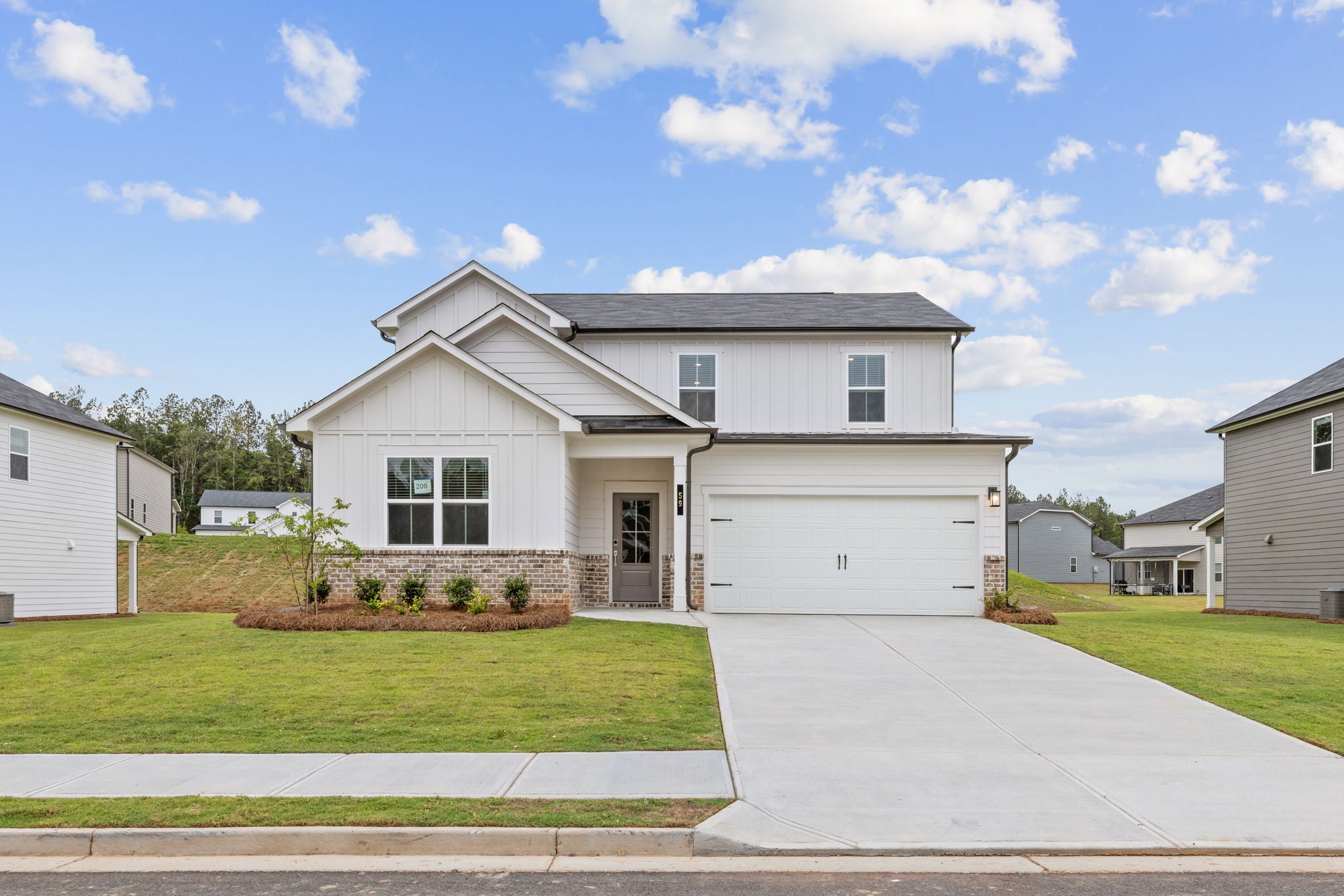 A house with a driveway.