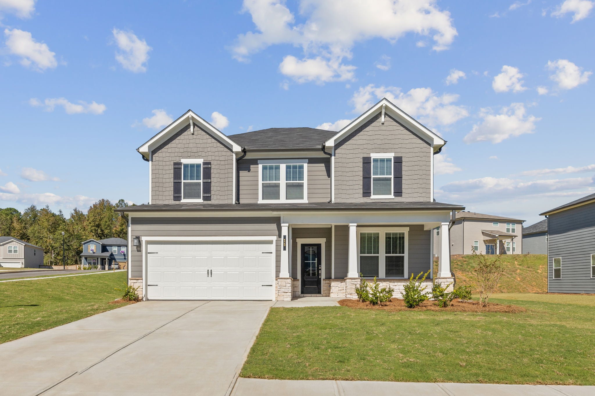 A house with a garage.