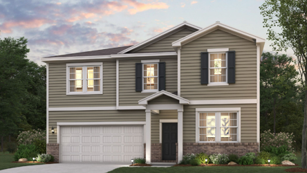 A house with a garage.