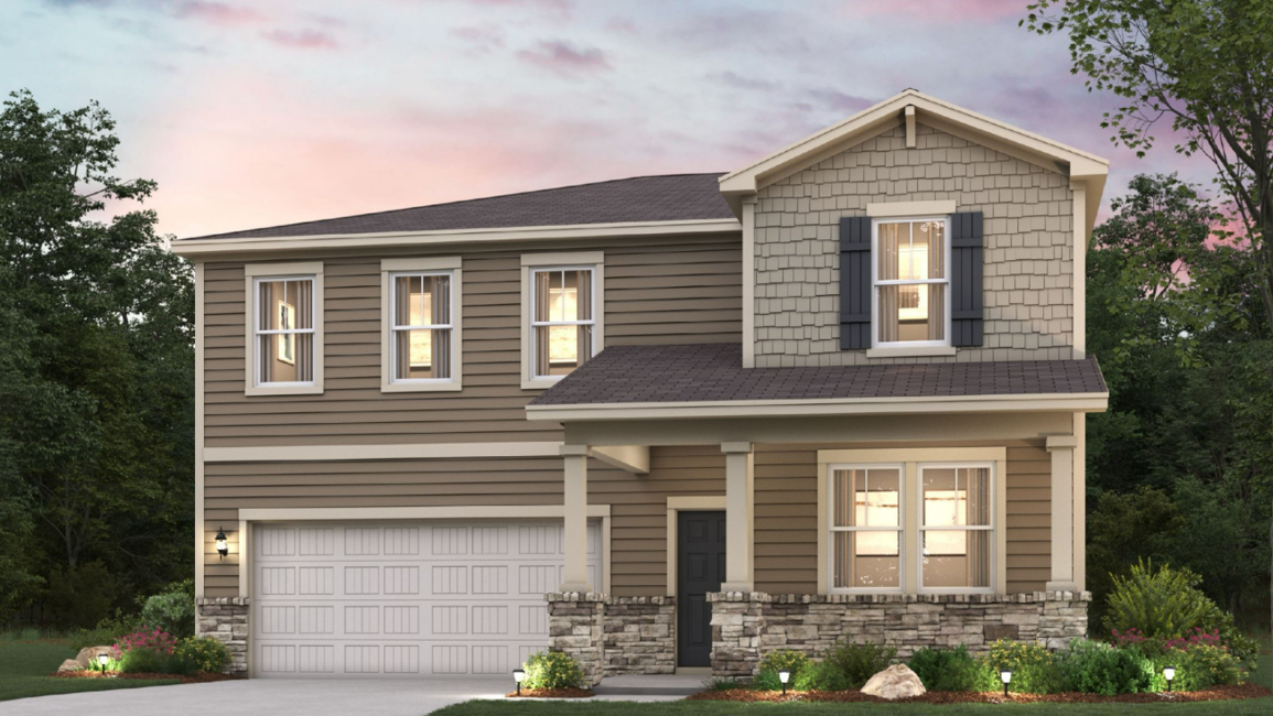 A house with a garage.