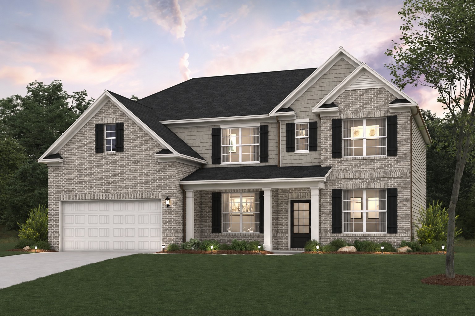 A house with a large front yard.