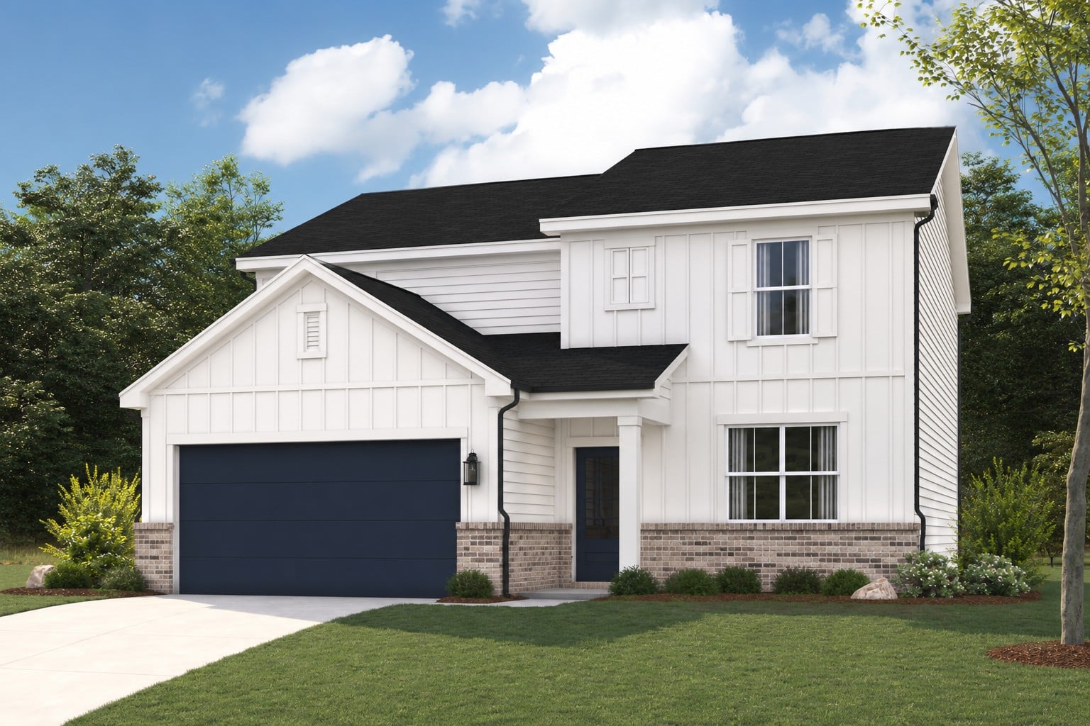 A house with a garage.