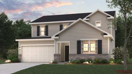 A house with a large front yard.