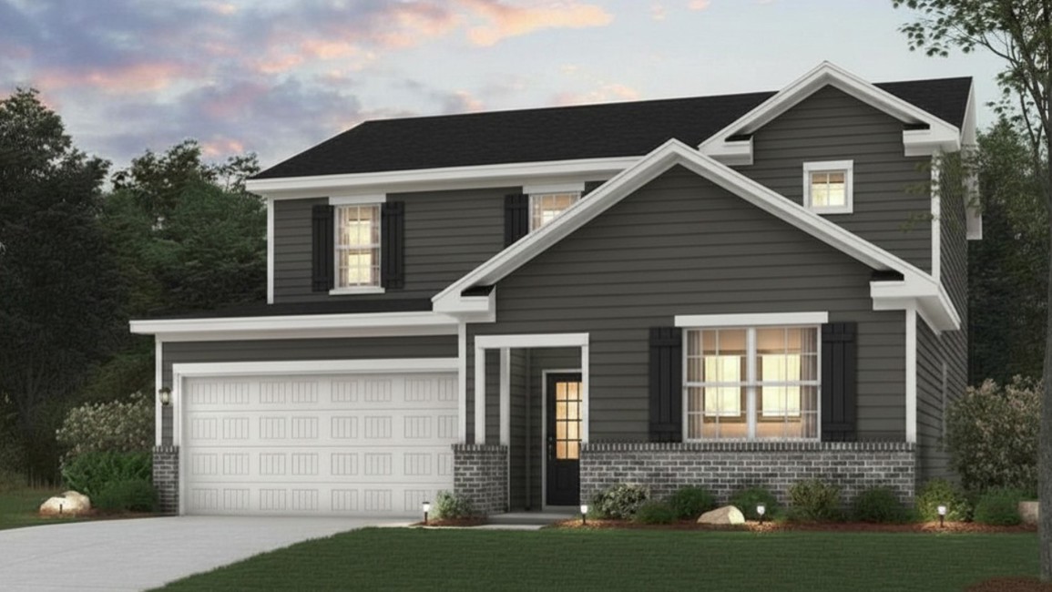 A house with a garage.