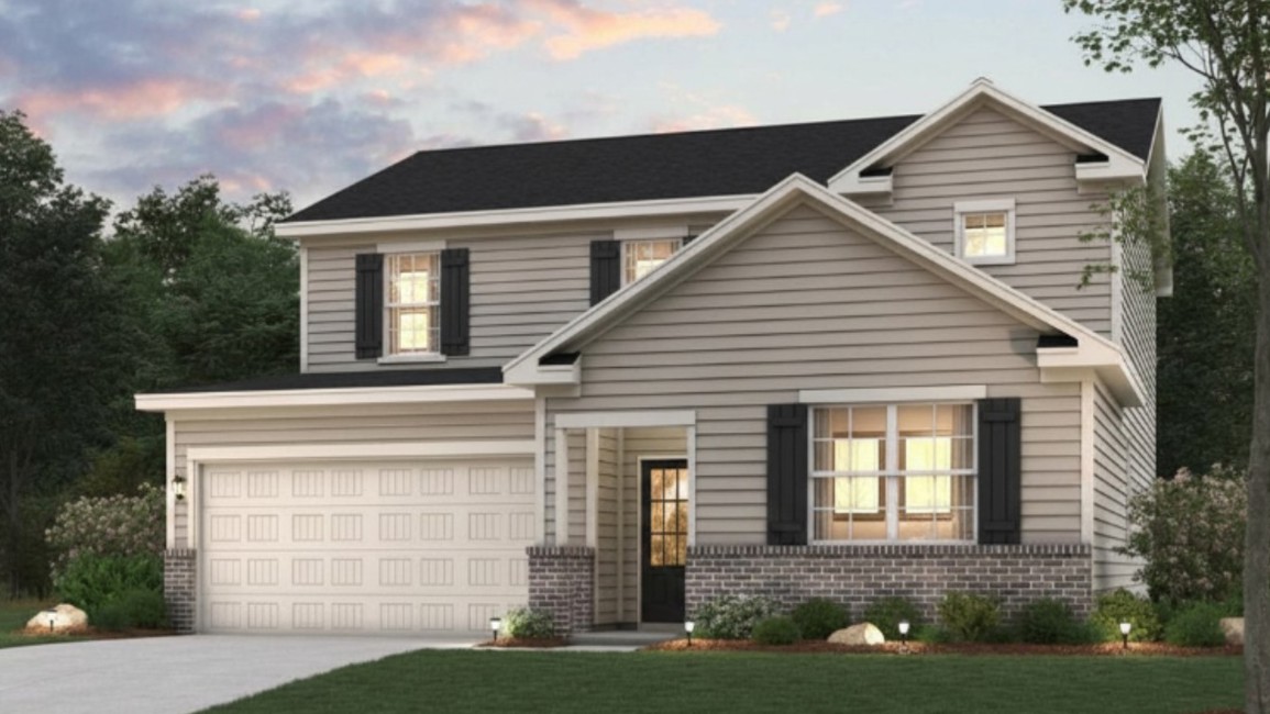 A house with a garage.