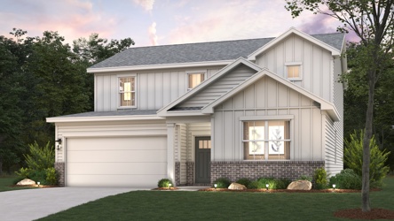 A house with a large front yard.